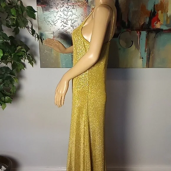Slinky Gold Metallic Dress by AKA - Picture 4 of 7